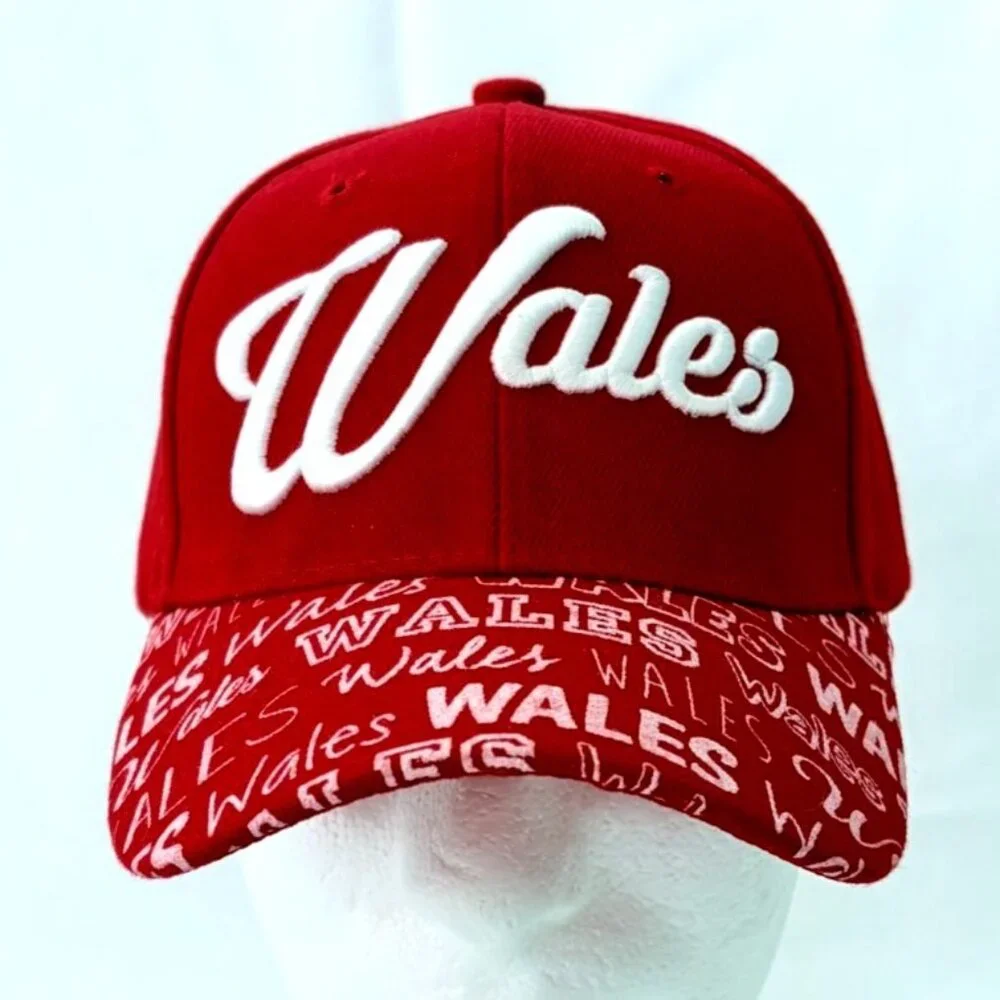 Wales Red Adjustable Strapback‎ Baseball Cap Hat NWT